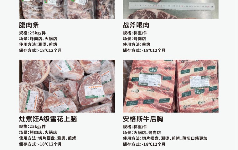 烤肉门店雪花上脑与牛肉粒应用